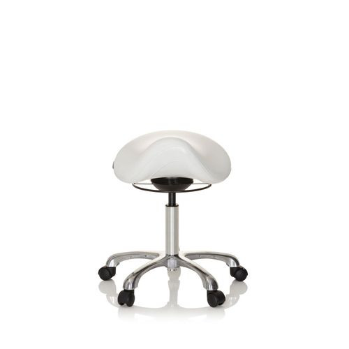 Tabouret / Chaise De Selle Ortho Sit Simili Cuir Blanc Hjh Office