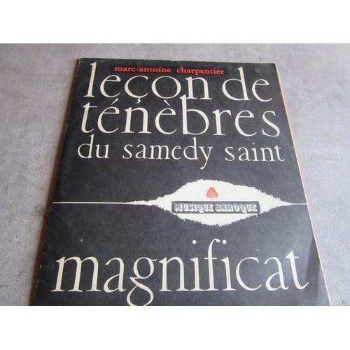 78 Tours Marc Antoine Charpentier Leçon De Ténèbres Du Samedy Saint Magnificat Réf Musique Baroque