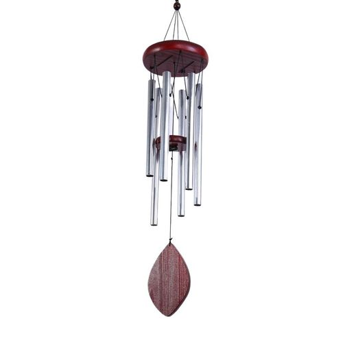 Carillon éolien pour jardin, terrasse, maison avec 6 tubes Argent