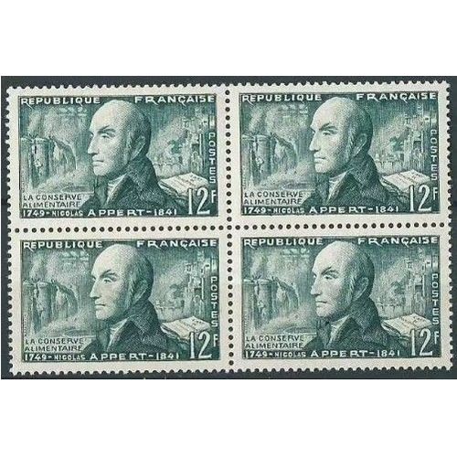 France 1955, Très Beau Bloc 4 Timbres Neufs** Luxe Yvert 1014, Nicolas Appert.