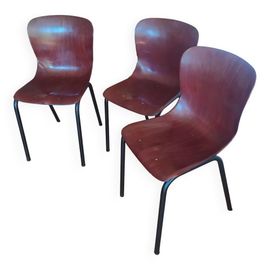 3 Chaises Paghoz Modle 15074ii Elmar Flototto Bois