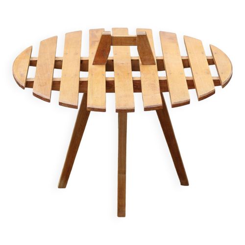 Table Basse Vintage Table Bois Avec Poigne Centrale Dcoration Intrieur Terrasse Patio Bois