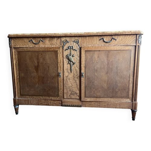 Buffet Marbre 2 Portes Et 2 Tiroirs Bois