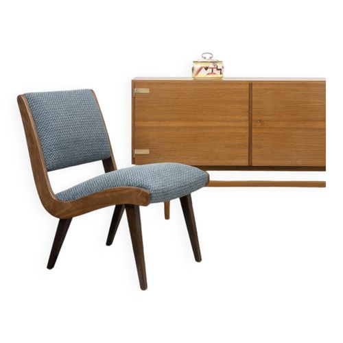 Fauteuil Vintage Anne 50 Refait  Neuf Dispo 2 Bleu