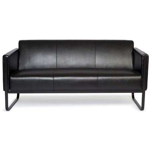 Canapé Lounge Bali Black Châssis Noir Simili-Cuir Lisse 3 Places Noir Hjh Office