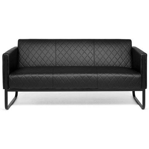 Canapé Lounge Aruba Black Châssis Noir Simili-Cuir 3 Places Noir Hjh Office