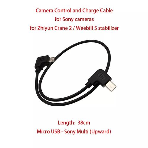 Stabilisateur pour appareils photo Sony Zhiyun Crane 2,Weebill S,câble de contrôle et de charge 38cm,micro USB vers Multi (vers le haut)