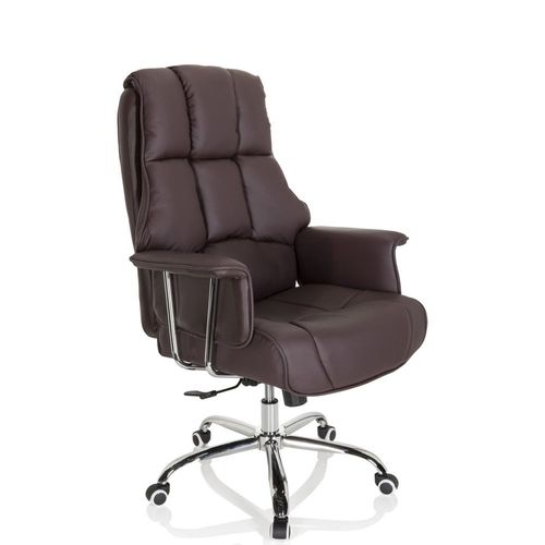 Chaise De Bureau / Fauteuil Pivotant Commander Similicuir Marron Hjh Office