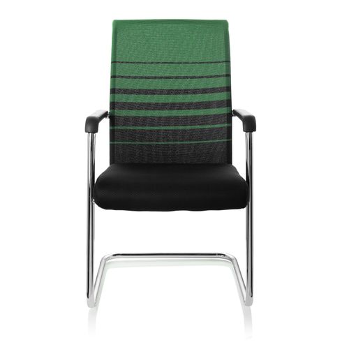 Chaise De Conférénce / Chaise Visiteur / Chaise Falcone V Tissu Noir/Vert Hjh Office