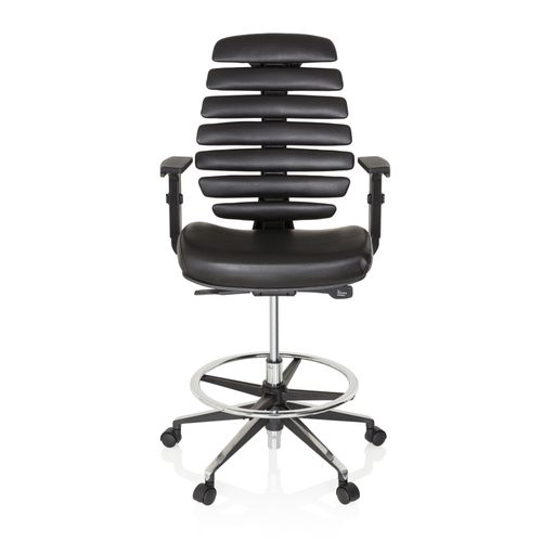 Chaise Bureau / Siège Pivotant Ergo Line Ii Work Simili Cuir Noir Hjh Office