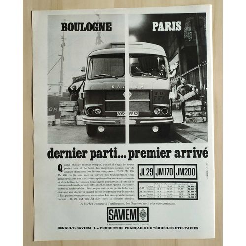 Publicité Papier - Camions Renault Saviem Jl29, Jm170, Jm200 De 1965