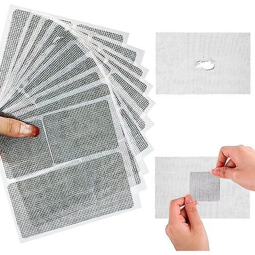 Ruban De Réparation Pour Moustiquaires Dans Les Fenêtres 12x12 Cm Paquet De 10
