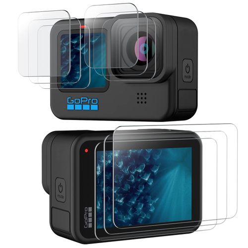 Paquet de 9 caches d'écran de protection d'objectif pour Gopro 10 Transparent