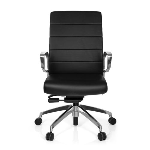 Chaise De Bureau Provider Simili-Cuir Noir Hjh Office