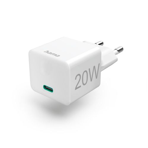 Chargeur rapide, USB-C, PD/Qualcomm?, mini-chargeur, 20 W, blanc