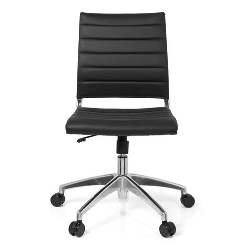Chaise De Bureau / Chaise Pivotante Trisha Simili Cuir Noir Hjh Office