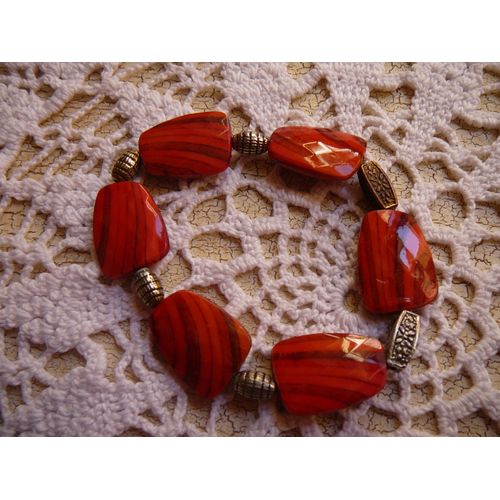 Bracelet Fantaisie Fait Main - Rouge