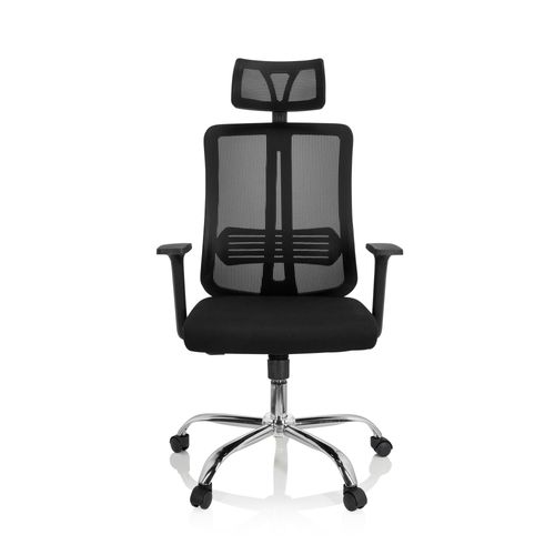 Chaise De Bureau / Fauteuil Pivotant Zh 200 Tissu Maille Noir Hjh Office