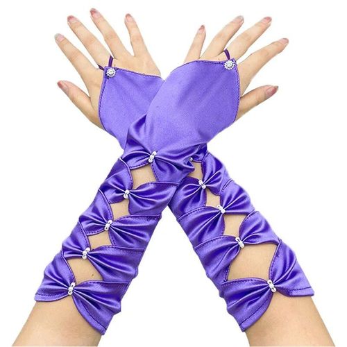 Gants Longs À La Mode Pour Femmes,Mitaines De Performance De Danse,Costume De Fête D'halloween,1 Paire - Type Purple-One Size
