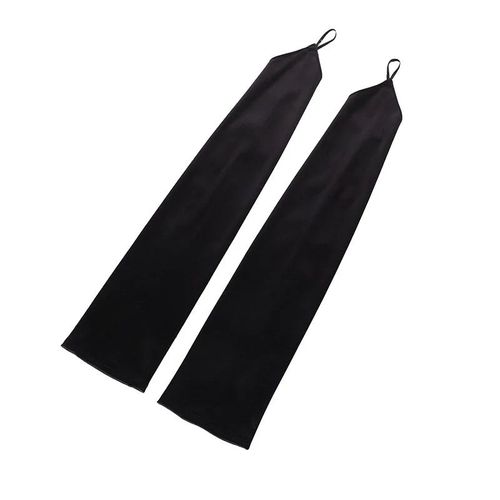 Gants De Conduite En Satin Pour Femmes,Longueur 49cm,Protection Solaire,Crochet Pour Couvrir Les Cicatrices,Robe De Dîner,Mitaines D'étiquette - Type Black