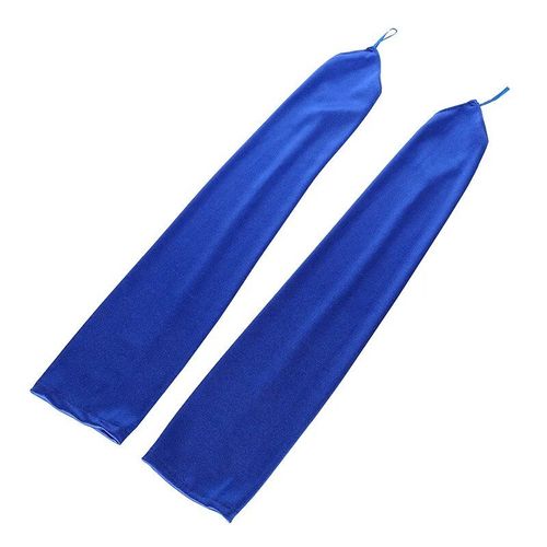 Gants De Conduite En Satin Pour Femmes,Longueur 49cm,Protection Solaire,Crochet Pour Couvrir Les Cicatrices,Robe De Dîner,Mitaines D'étiquette - Type Blue