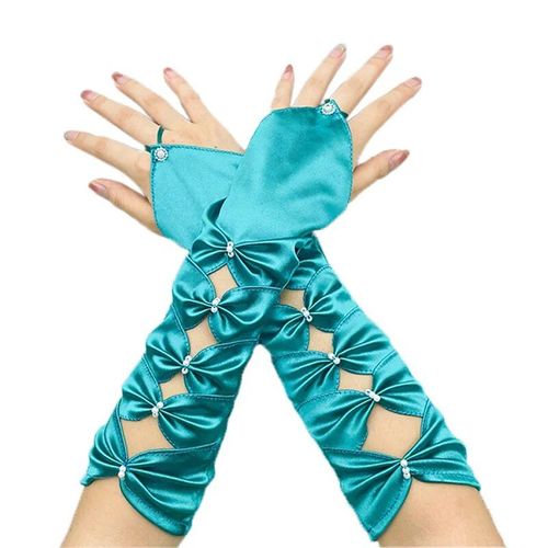 Gants Longs Pour Femmes,Mitaines De Performance De Danse,Gants De Conduite,Costume De Fête,Mode - Type Sky Blue-One Size