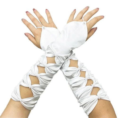 Gants Longs Pour Femmes,Mitaines De Performance De Danse,Gants De Conduite,Costume De Fête,Mode - Type White-One Size