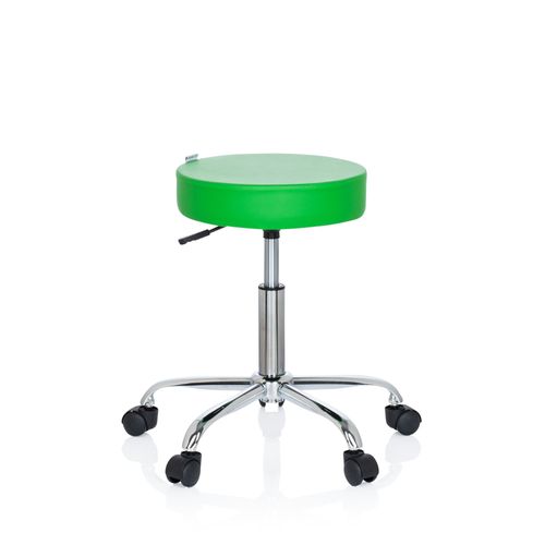 Tabouret / Siège Pivotant / Siège Technique Operator Ii Simili-Cuir Vert Chrome Hjh Office
