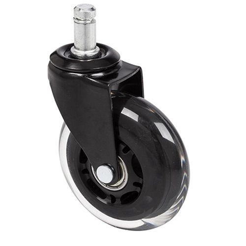 5 X Roulettes Pour Sols Durs Rolo Skate 11 Mm / 75 Mm Noir / Transparent (Lot De 5)