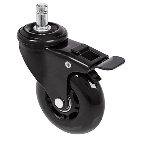 5x Roulettes Pour Sols Durs Rolo Skate 11mm / 75 Mm Avec Frein Noir (Lot De 5)