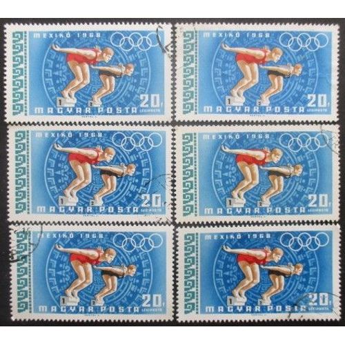 Hongrie Poste Aérienne N°301 X 6 Oblitéré