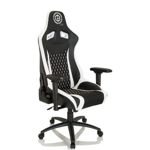 Chaise De Gaming / Chaise De Bureau Gamebreaker Sx 04 Tissu / Similicuir Noir / Blanc Hjh Office