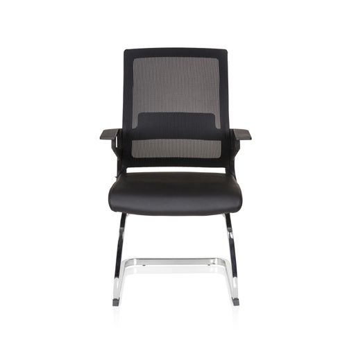 Chaise De Conférence / Chaise Cantilever / Chaise Inventor V Pro Simili Cuir Noir Hjh Office