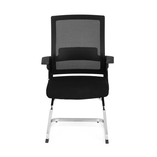Chaise De Conférence / Chaise À Piètement Luge / Siège Inventor V Tissu Noir Hjh Office