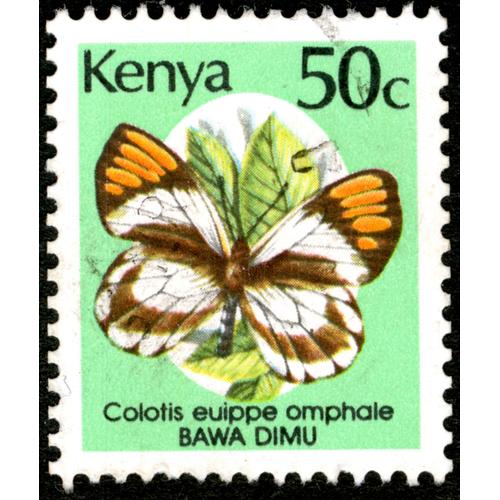 Timbre Oblitéré Kenya, Colotis Euippe Omphale, Bawa Dimu, 50 C