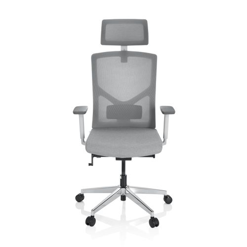 Siège De Bureau / Siège Pivotant Breton Pro W Tissu / Tissu Maille Gris Hjh Office
