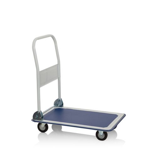 Chariot De Transport / À Plate-Forme Carry Bleu/Blanc Anti-Dérapant / Chargeable Jusqu'à 150kg Hjh O