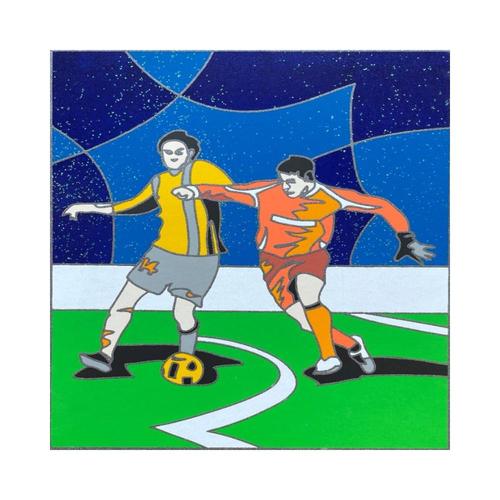 Sérigraphie artisanale originale sur papier Ugo Nespolo "Calcio"