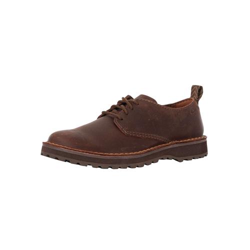 Clarks Chaussures En Cuir Lacets Solsbury Marron