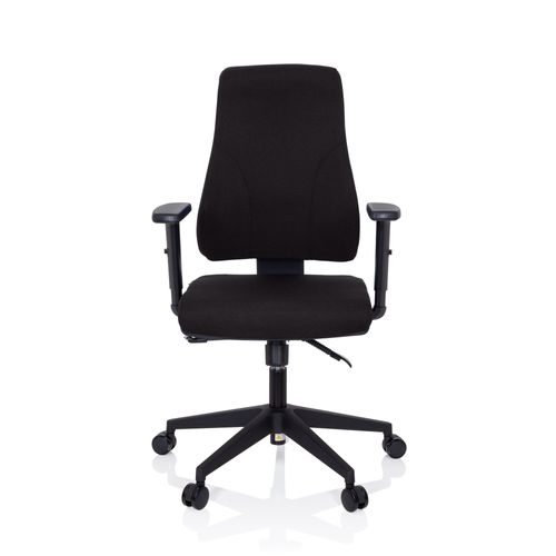Chaise De Bureau / Chaise Pivotante Mathes Tissu Noir Hjh Office