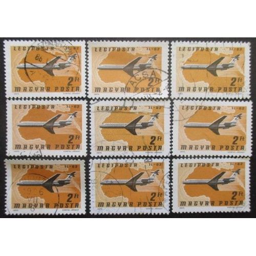 Hongrie Poste Aérienne N°394 X 9 Oblitéré