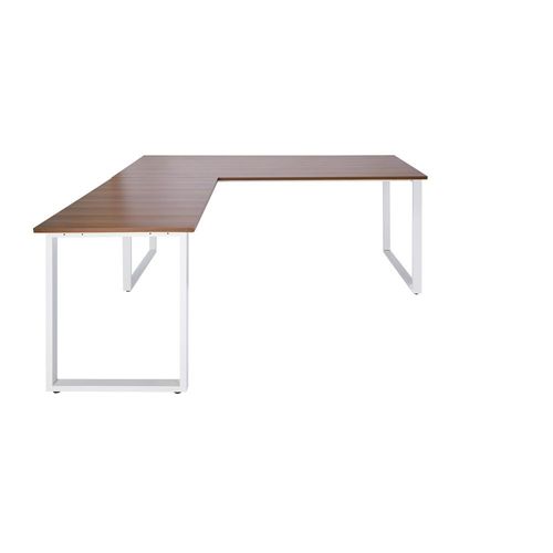 Bureau D'angle / Bureau / Table D'ordinateur Workspace Xl I 180 X 180 Cm Noyer / Blanc Hjh Office