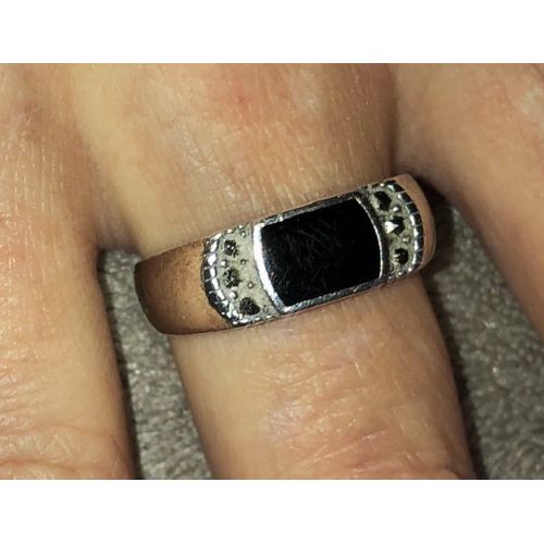 Bague En Argent Et Pierre Onyx Taille 58
