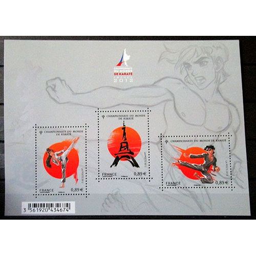 2012. Feuillet F4680: Championnat Du Monde De Karaté À Paris.
