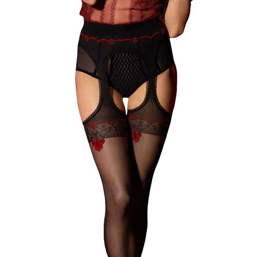 Collants Porte-Jarretelles Amour 20d Noir - Fiore