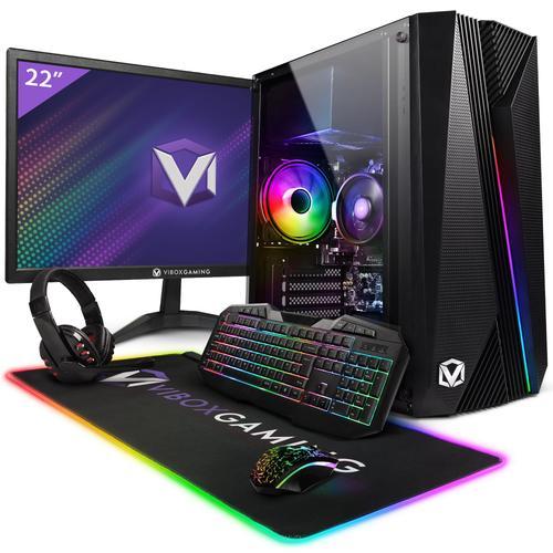 Vibox VI-132 PC Gamer - 22"" Écran Pack - AMD Ryzen 3200GE Processeur 4GHz - Radeon Vega 8 Graphiques - 16Go RAM - 1To SSD - Linux OS - WiFi