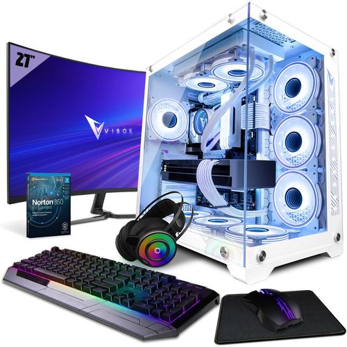 VIBOX VII-232 PC Gamer - 27"" 100Hz Écran Pack - Intel i7 14700F Processeur 5.2GHz - Nvidia RTX 4070 Super OC 16Go - 32Go RAM - 1To NVMe M.2 SSD - 850W PSU - Windows 11 - WiFi