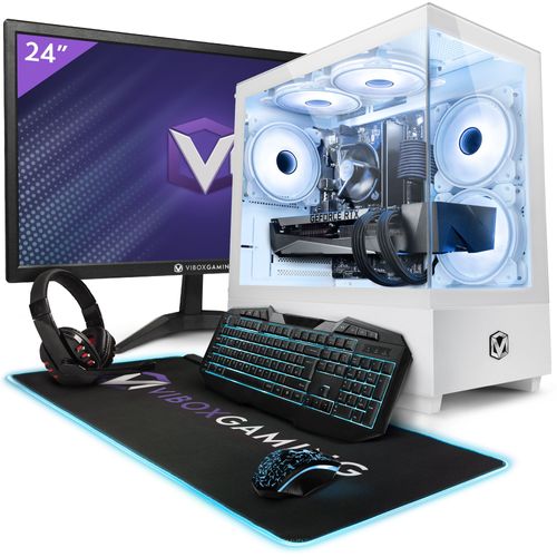 VIBOX III-190 PC Gamer - 24"" Écran Pack - 8 Core Intel i7 11700 Processeur 4.8GHz - Nvidia RTX 4070 Super OC 16Go - 32Go RAM - 1To NVMe M.2 SSD - 700W PSU - Windows 11 - WiFi