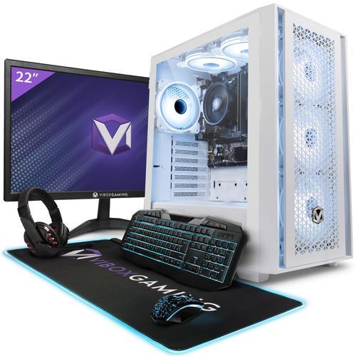 Vibox VI-186 PC Gamer - 22"" Écran Pack - AMD Ryzen 3200GE Processeur 4GHz - Radeon Vega 8 Graphique - 8Go RAM - 480Go SSD - Linux OS - WiFi