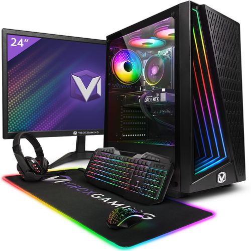 Vibox V-68 PC Gamer - 24"" Écran Pack - AMD Ryzen 5 4500 Processeur 4.1GHz - Nvidia RTX 3050 6Go - 16Go RAM - 1To SSD - Windows 11 - WiFi